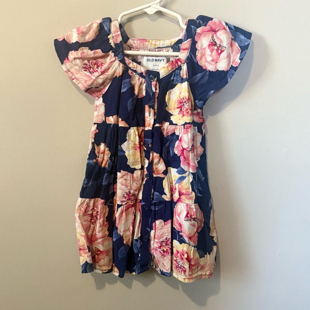 Old Navy 18-24m Dress - Navy and Pink Floral